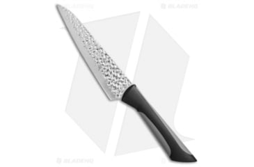 Image of kai housewares Luna Utility Kitchen Knives, 6.00in, Stainless Steel, Sheepsfoot Blade, Polymer Black/Gray Handle, Gray/Black/Gray, 11.375in, BHQ-50045