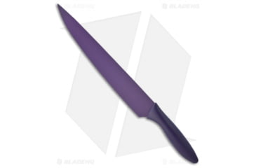 Image of kai housewares Pure Komachi 2 II Slicing Kitchen Knives, 9.00in, High Carbon Steel, Drop Point Blade, Polymer Purple Handle, Gray/Purple, 14.00in, BHQ-18799