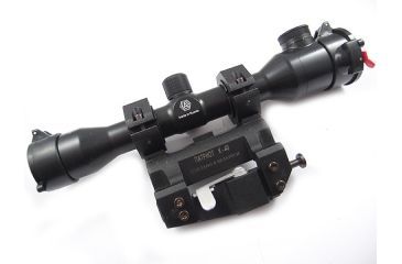 Image of Kalinka Optics KOM 4x32 Illuminated Modern 1000m Reticle Rifle Scope w/ Focus, 40mm Universal Mount, Black, GSKOM432MLC40