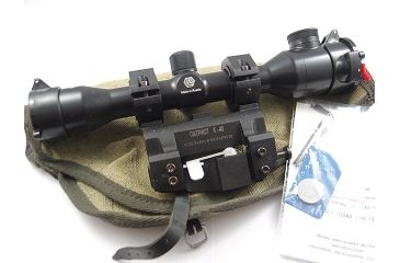 Image of Kalinka Optics KOM 4x32 Illuminated Modern 1000m Reticle Rifle Scope w/ Focus, 40mm Universal Mount, Black, GSKOM432MLC40