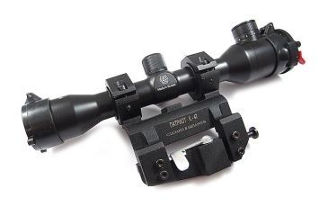 Image of Kalinka Optics KOM 4x32 Illuminated Modern 1000m Reticle Rifle Scope w/ Focus, 47mm Universal SVD Mount, Black, GSKOM432MLC47
