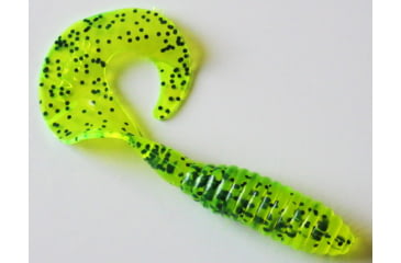 Image of Kalins Fishing Kalin Lunker Grub, 3in, Chartreuse Salt &amp; Pepper, 10/Pack, 3G10-540