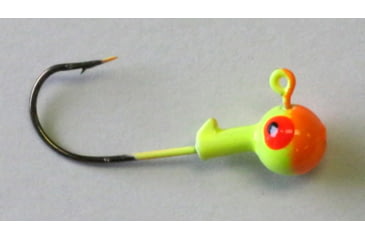 Image of Kalins Fishing Kalin Roundhead Jig, 1/8oz, Size 1 Hook, Chartreuse/Orange, 10/Pack, RH18-1