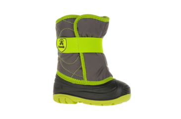 Image of Kamik Snowbug 3 Winter Boot, Charcoal Lime, 7, NK9082S-CLM-7
