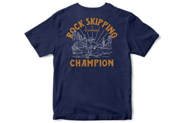Image of Kammok Rock Skipper Organic Cotton T-Shirt - Mens, Midnight Blue, Large, Tee-Shirt-ROCKSKIP-LBLU