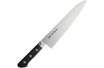 Image of Kanetsune Gyutou 210mm Kitchen Knives, Kitchen Series, 13in Overall, 8.5in Satin Aus-10A SS Blade, Black Wood Handle, SS Bolster, Full Tang, Black, KC-172
