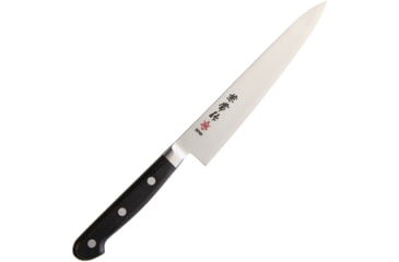 Image of Kanetsune Petty Knife, 6 blue steel blade, Black smooth wood handle, KC-124