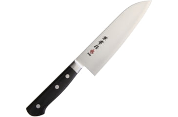 Image of Kanetsune Santoku Knife, 6.75 blue steel blade, Black smooth wood handle, KC-123