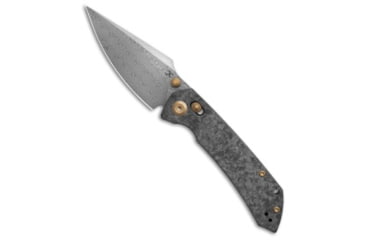 Image of Kansept Kansept Fenrir Crossbar Lock Knife Shred Carbon Fiber 3.5" Damascus, Black, Damascus, adult, BHQ-221156