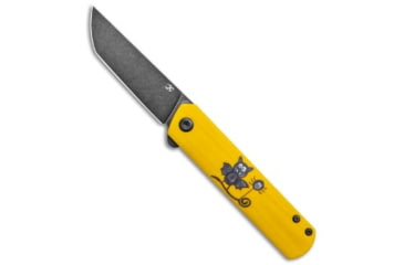 Image of Kansept Kansept Knives Foosa Slip Joint Knife Yellow G-10 w/ Bat/Spider 3" Black SW, Yellow, 154CM, adult, BHQ-138083