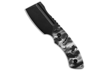 Image of Kansept Kansept Knives Korvid S Fixed Blade Knife Black Cat Print G-10 2.9" Black SW, Gray/White, Sandvik 14C28N, adult, BHQ-206537