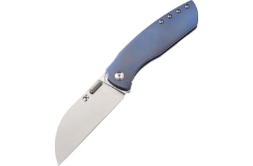 Image of Kansept Knives Convict Framelock Blue Folding Knife, 3.25 stonewash finish S35VN stainless blade, Blue anodized titanium handle, K1023A3