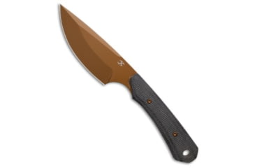 Image of Kansept Knives Flank Fixed Blade Knife, 3.62in, D2, Drop Point Blade, Micarta, Black Handle, Black/Gold, 7.25 inch, BHQ-223423