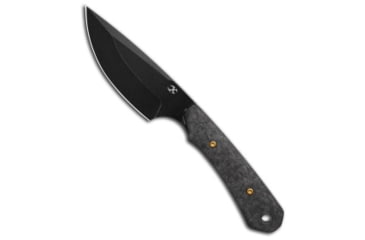 Image of Kansept Knives Flank Fixed Blade Knife, 3.62in, D2, Drop Point Blade, Carbon Fiber, Black Handle, Black/Black, 7.25 inch, BHQ-223420