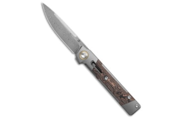 Image of Kansept Knives Kansept Kitpu Frame Lock Knife Copper Carbon Fiber 2.9&quot; Damascus, Black/Copper, Damascus, adult, BHQ-223433