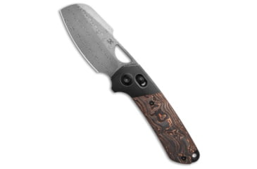 Image of Kansept Knives Kansept Knives Nahual Crossbar Lock Knife Copper Carbon Fiber 2.9&quot; Damascus, Black/Copper, Damascus, adult, BHQ-221301