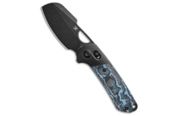Image of Kansept Knives Kansept Knives Nahual Crossbar Lock Knife Ti/Arctic Storm CF 2.9" Black SW , Black/Blue, MagnaCut, adult, BHQ-221134