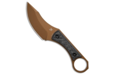 Image of Kansept Knives Niko Fixed Blade Knife, 3.54in, D2, Clip Point Blade, Carbon Fiber, Black Handle, Black/Gold, 7.30 inch, BHQ-223426