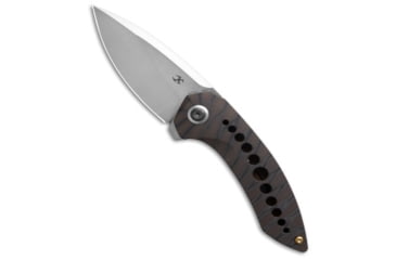 Image of Kansept Knives Kansept Odd 21 Frame Lock Knife Flamed Tiger Stripe Titanium 3.25" Satin, Gray, CPM 20CV, adult, BHQ-208658