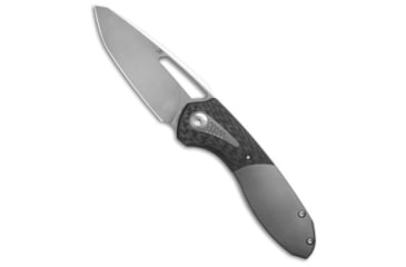 Image of Kansept Knives Kansept Thoth Frame Lock Knife Titanium Twill Carbon Fiber 3.5" Satin, Black/Gray, CPM 20CV, adult, BHQ-208655