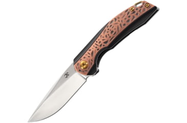 Image of Kansept Knives Mini Accipiter Framelock Folding Knife, Black, Black titanium handle with Black hand rubbed coppe, K2007A5