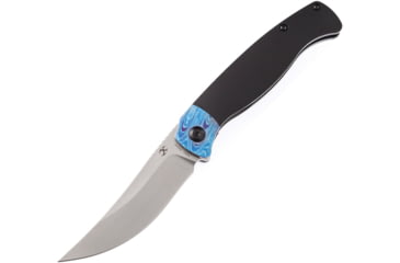 Image of Kansept Knives Mujir Framelock Folding Knife, 3.25in stonewash finish CPM-20CV stainless blade, Black, Black finish titanium handle, K1014A4
