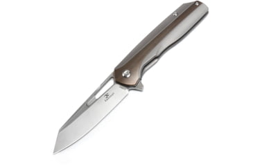 Image of Kansept Knives Shard Framelock Bronze Folding Knife, 3.5 satin finish CPM S35VN stainless blade, Gray and bronze titanium handle, K1006A2