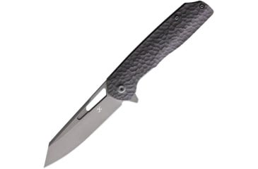 Image of Kansept Knives Shard Framelock Folding Knife, Circle, Gray sculpted titanium handle, 1006 CIRCLE WOODGRAIN