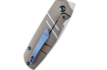 Image of Kansept Knives Turaco Bronze Folding Knife, 3.88in Closed, 2.88in Satin CPM S35VN SS Blade, Bronze Anodized Titanium Handle, Black Nylon Pouch, K2049A3