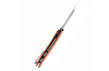 Image of Kansept Knives XL Korvid Orange Camo Folding Knife, 5.25in Closed, 3.5in Black Stonewash 154CM SS Blade, Orange Digital Camo Print G10 Handle, Black Nylon Pouch, T1030B3