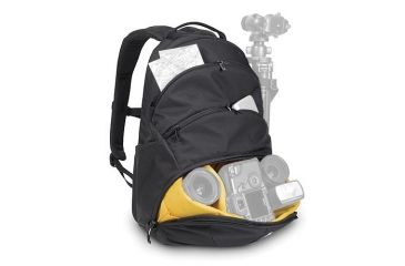 Image of Kata Digital Rucksack, Black - DSLR w/ Mounted Lens, 3-4 Extra Lenses, Flash, 15.4in Laptop