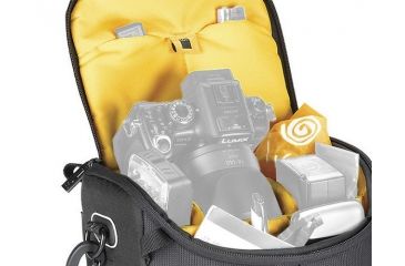 Image of Kata DL LITE Shoulder Bag 441, Black - Pro DSLR w/ Mounted Lens and 2-3 Lenses, Flash, Accessories