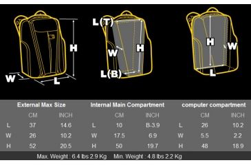 Image of Kata Source-261 Professional VDSLR Backpack  KT PL S 261 Dimensions