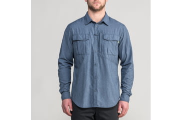 Image of Kathmandu RFIDtech Long Sleeve Shirt - Mens, Mid Blue Marle, Extra Large, A0339/I60/XL