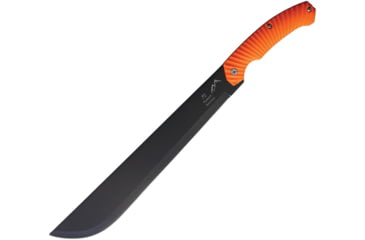 Image of Katz Small Machete Knife, 14 black finish stainless blade, Orange rubberized synthetic handle, MCH SM