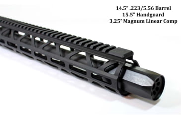 Image of Kaw Valley Precision 3.25in Magnum Linear Compensator, .223 Caliber, 5.56mm, 1/2x28 Threads per Inch, Black, Small, KVP-MAG-3250