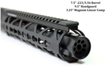 Image of Kaw Valley Precision 3.25in Magnum Linear Compensator, .223 Caliber, 5.56mm, 1/2x28 Threads per Inch, Black, Small, KVP-MAG-3250