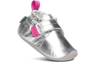 Image of KEEN Baby Leo Crib Shoes - Kids, Silver/Vivacious, 6M, 1020008-001-6M
