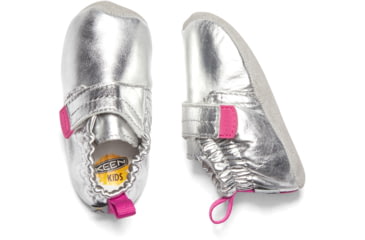 Image of KEEN Baby Leo Crib Shoes - Kids, Silver/Vivacious, 6M, 1020008-001-6M