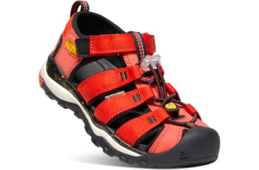 Image of KEEN Big Kids Newport Neo H2 Sandals, Fiery Red/Golden Rod, 1, 1020607-600-1