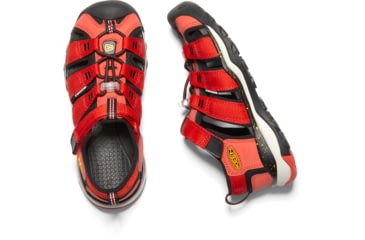 Image of KEEN Big Kids Newport Neo H2 Sandals, Fiery Red/Golden Rod, 1, 1020607-600-1