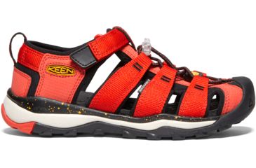 Image of KEEN Big Kids Newport Neo H2 Sandals, Fiery Red/Golden Rod, 1, 1020607-600-1