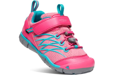 Image of KEEN Little Kids Chandler CNX Sandals, Bright Pink/Lake Green, 8, 1020655-600-8