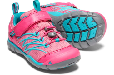 Image of KEEN Little Kids Chandler CNX Sandals, Bright Pink/Lake Green, 8, 1020655-600-8