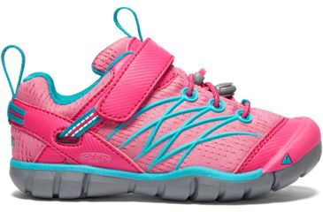 Image of KEEN Little Kids Chandler CNX Sandals, Bright Pink/Lake Green, 8, 1020655-600-8