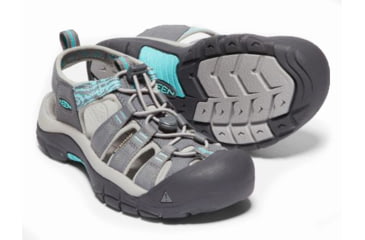 Image of KEEN Newport H2 Multi Sport Sandals - Women's, Steel Grey/Blue Turquoise, Medium, 10, 1018834-001-10