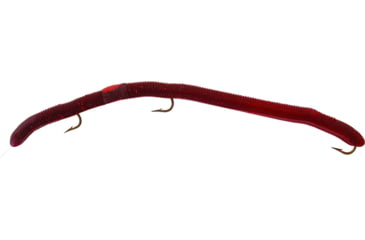 Image of Kellys Pier Boy Special Pre-Rigged Plastic Worm, 5 1/2in, 3 Number 6 Hooks, Red Swamp Berry, PBS101-RSB