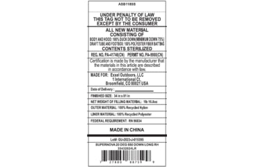 Image of Kelty Supernova 20 Deg 550 Down Sleeping Bag, Regular, 35432024RR