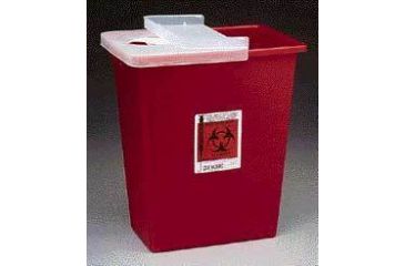Image of Kendall Healthcare Sharps Disposal Containers, Large Volume, Tyco Healthcare/Kendall 8980 Containers With Hinged Lid With Clear Lid