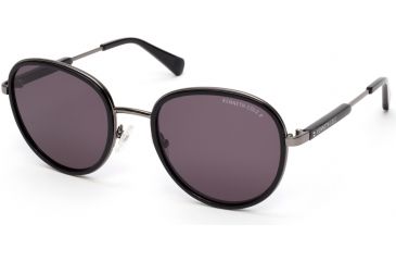 Image of Kenneth Cole KC7227 Sunglasses - Shiny Black Frame Color, Smoke Polarized Lens Color